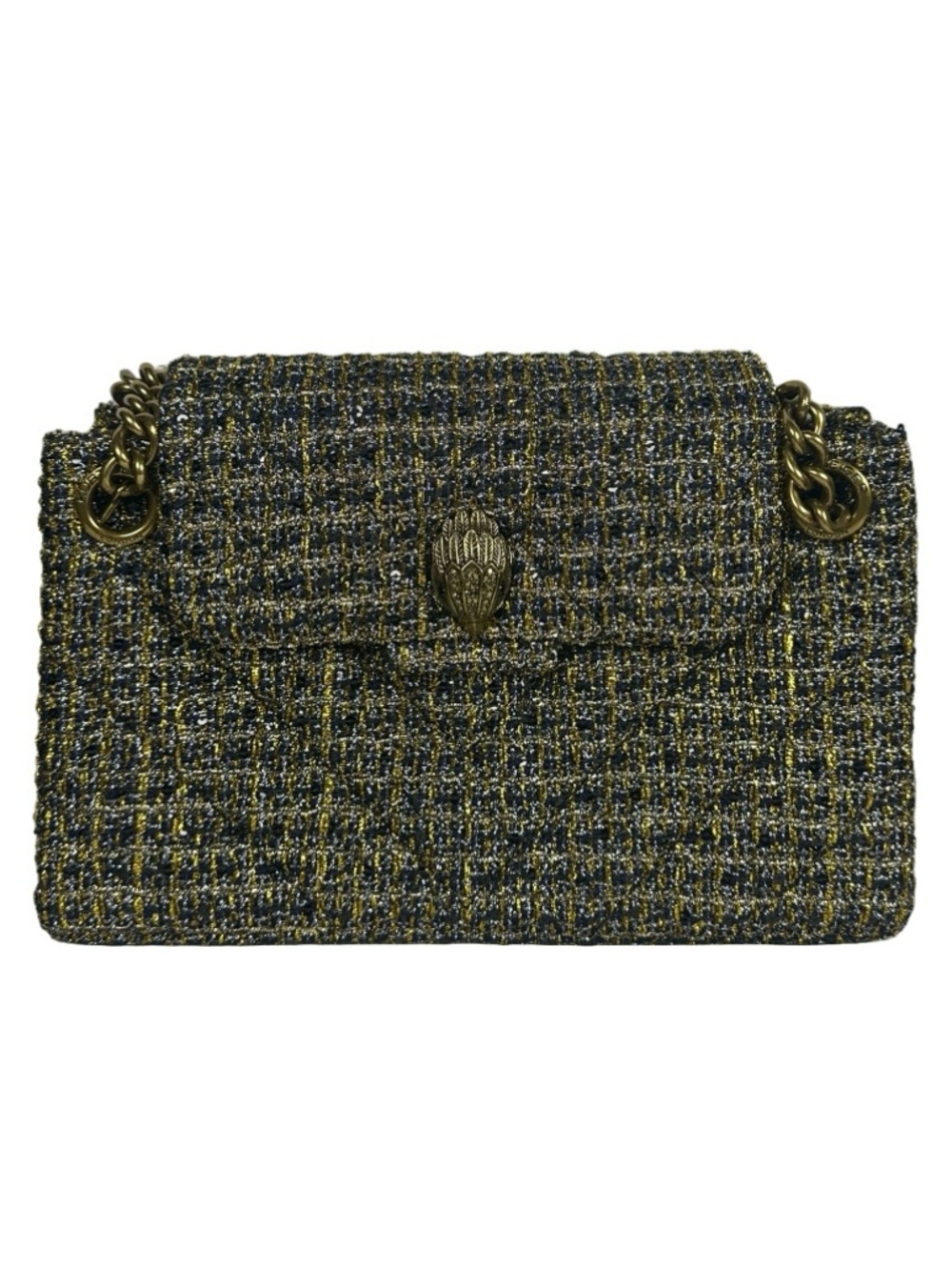 Kurt Geiger Kensington Metallic Quilted Tweed Shoulder Bag